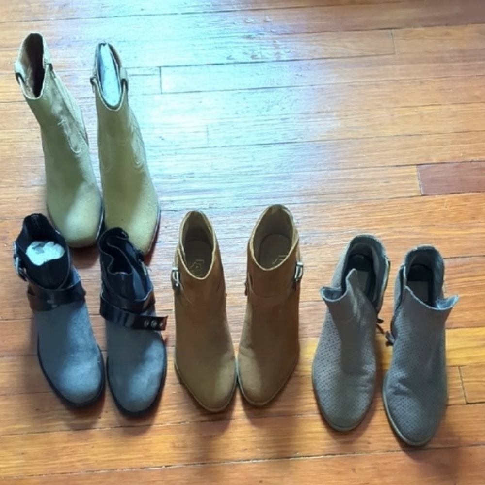 Stylish Women's Ankle Boots - Black, Tan, Gray Size 8 2/$60 Two Tan Pair- New